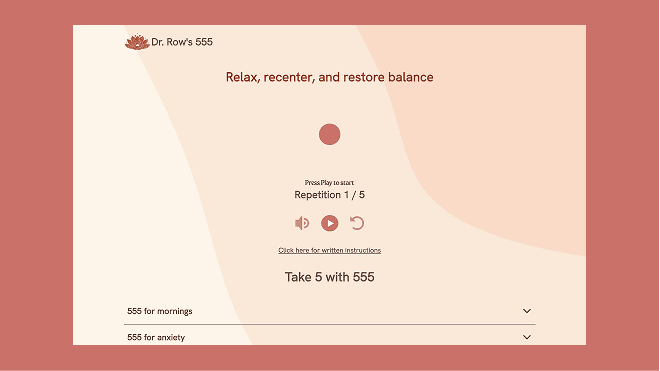 Dr. Row's 555 landing page screenshot
